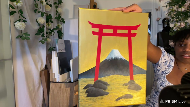 French artist shows catalogue, explaining that she tests her ideas on small, low-quality canvases with cheap paint before recreating her favorites on large canvases