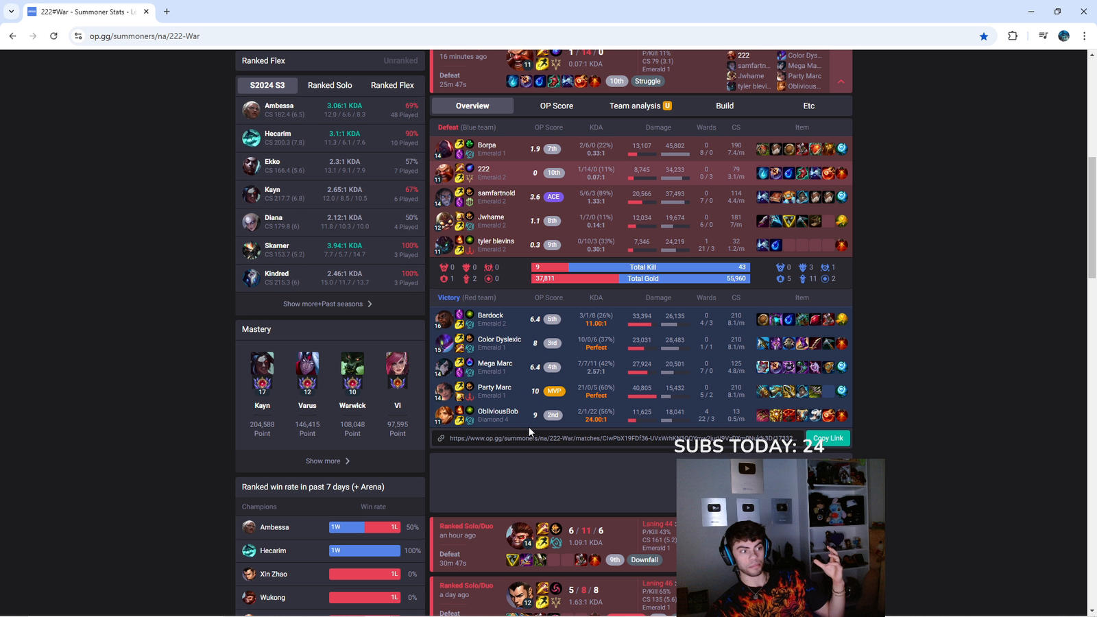Dantes after dying in wow and demoting in league