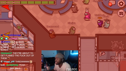 Streamer chokes on the last task in Among Us