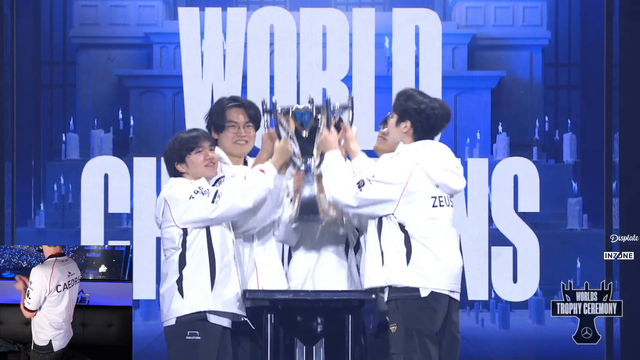 Guy runs on stage after team won LoL 2024 world finals