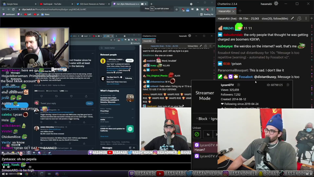 Lycan gets shat on by his favorite streamers