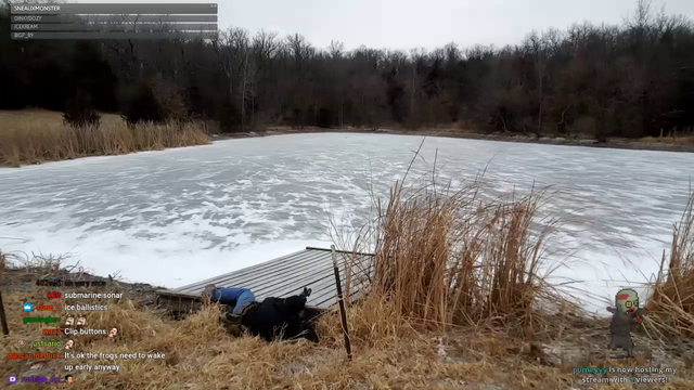 Bounty Hunter shoots Explosives on Frozen Pond