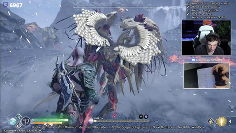 Streamer beats the hardest boss of God of War4 in maximum difficulty without being hit once, after 1400 tries.