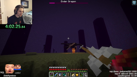 xQc Beats the Ender Dragon in Hardcore Minecraft (Win)