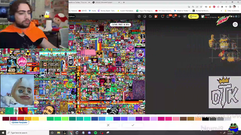 Mizkif reacts to Destiny's reign of terror on r/place
