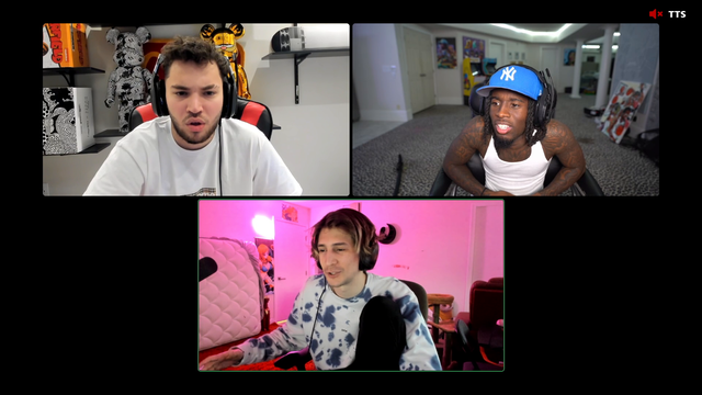 XQC, Kai and Adin freeze frame