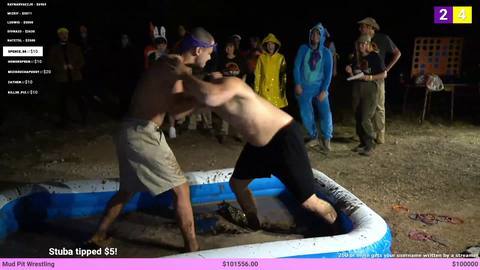 Twitch's biggest mud wrestling match of the century