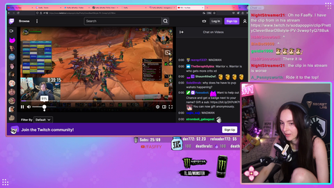 Fasffy reacting to Sodapoppin's POV (She forget to mute during sunday guild meeting)