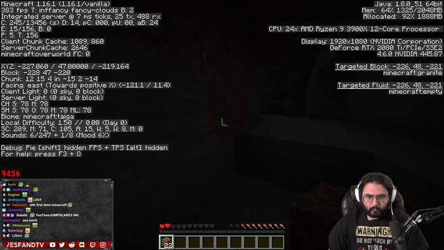 Esfand playing Minecraft for the first time