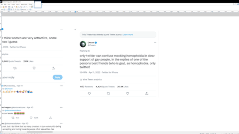 Dream's response to people bringing up his fans targeting people on Twitter. (Unmuted in comments.)