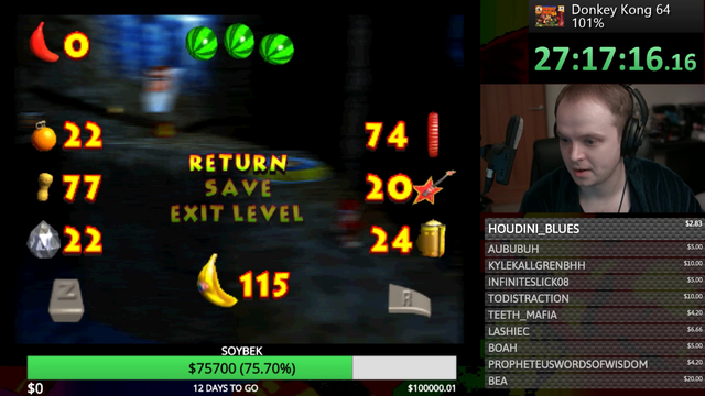 Hbomberguy is overwhelmed as he realizes his DK64 charity stream has passed the $75k mark