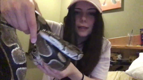 Snake girl's gorgeous python