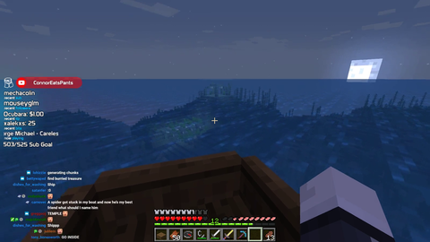 Streamer Finds Minecraft Water Dungeon