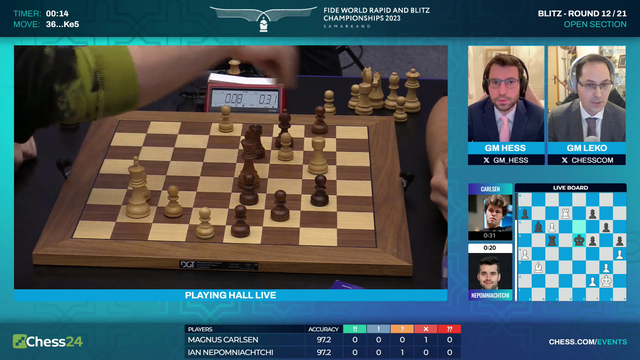 Carlsen Nepo DRAW, Magnus' reaction to Ian telling him about the pawn move he missed.