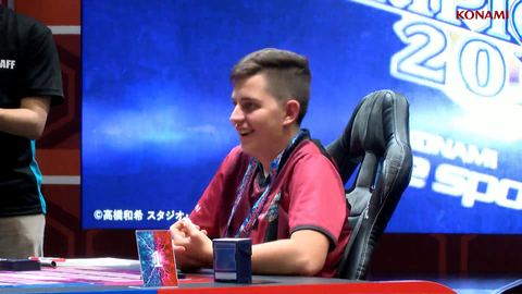Yu-Gi-Oh! World Championship, semi-final match. Both players randomly side deck cards for fun.