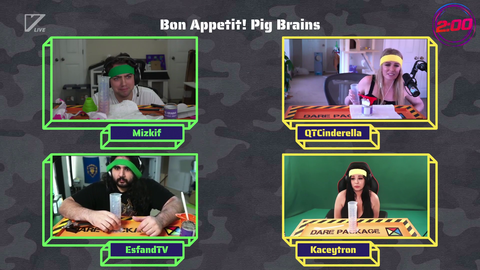 Mizkif one shotting Pigs brains, Esfands takes his time