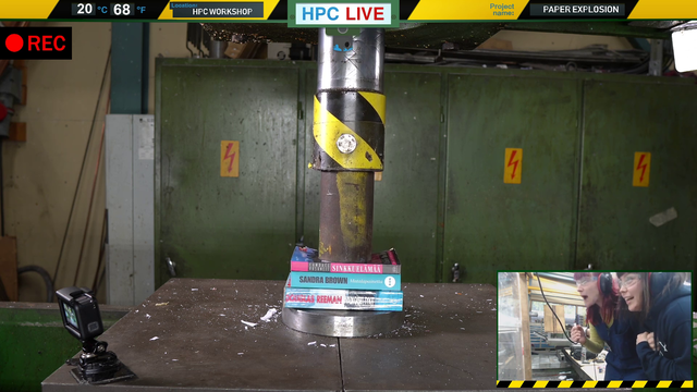 Hydraulic Press vs 3 books