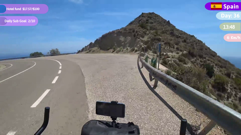 Impressive view: Cycling trip on the coast of Spain.