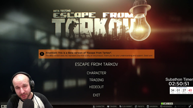Pestily, one of the biggest tarkov streamers ends his 50-day subathon 15 days earlier than intended.