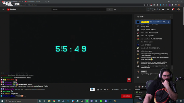 Esfand on Battlefield's 1 hour countdown