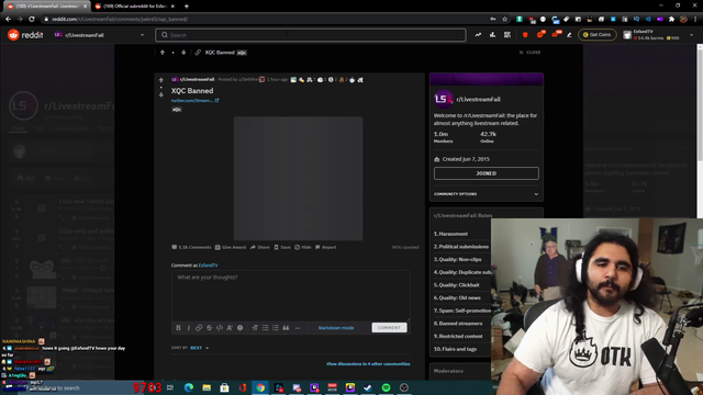 Esfand's thoughts on xQc ban