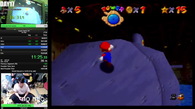 Mario 64 speedrunner is on world record pace, then accidentally quits the game
