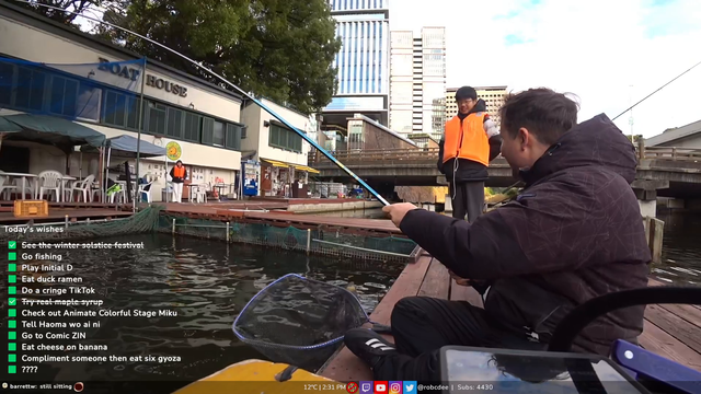 Rob catches a fish for a chatters Christmas wish