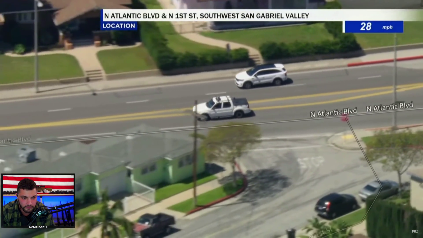 Dirtbike does a wheelie during police chase