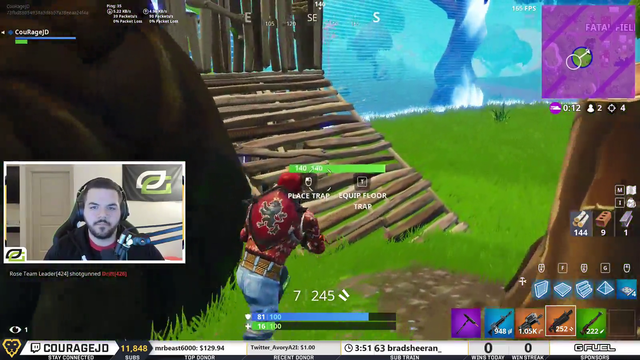 Courage wins 70k after Mr. Beast bets him 70k to win his next Fortnite match