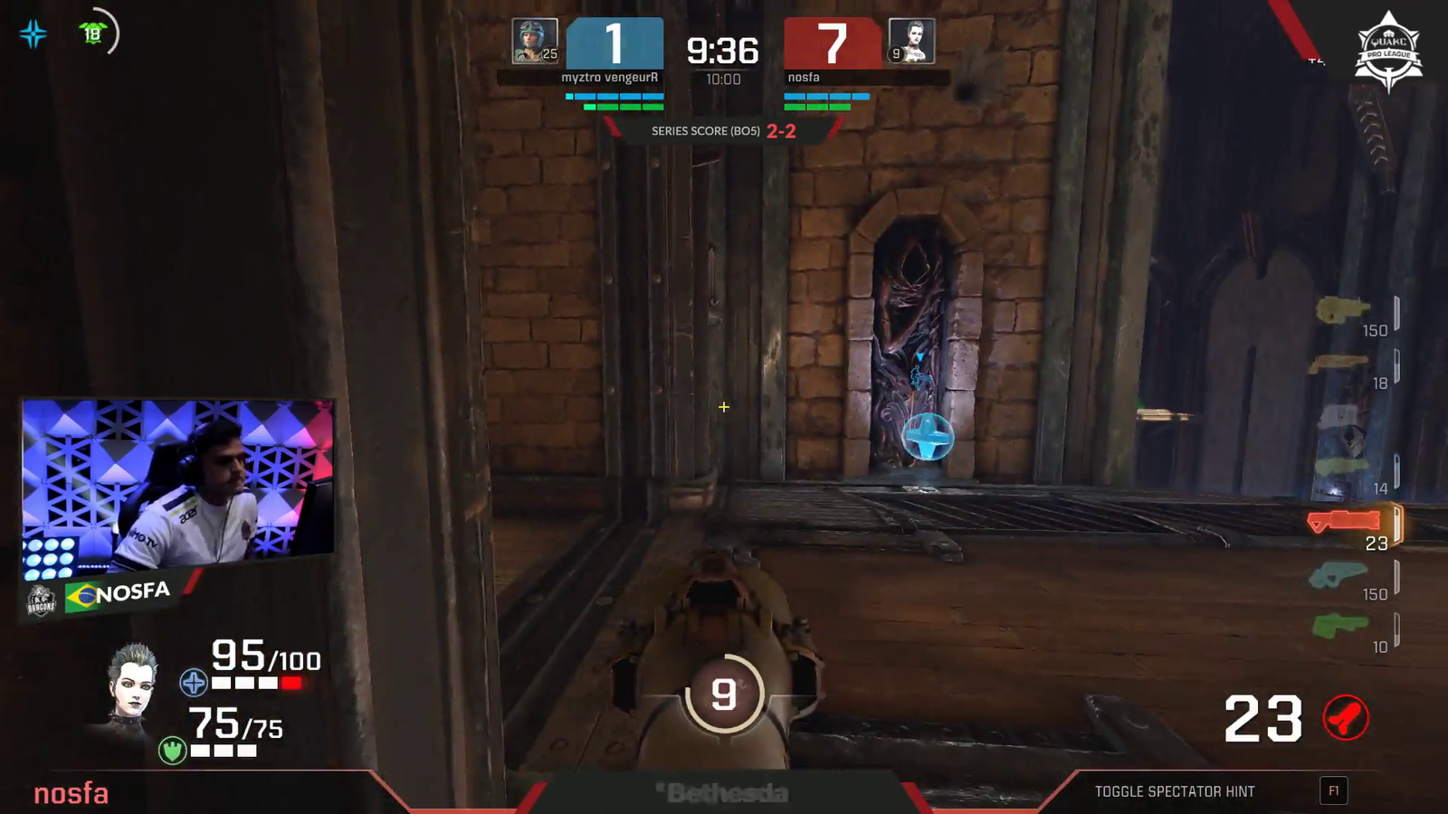 live irl bm in quake tourney match :D