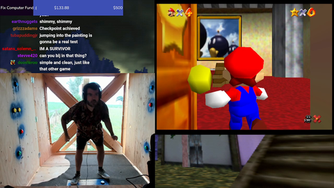 DeadBlossomJesse - DBJ Playing Mario Inside a Rotating Box