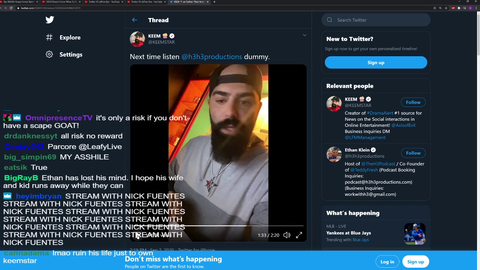 Leafy making irl death threats