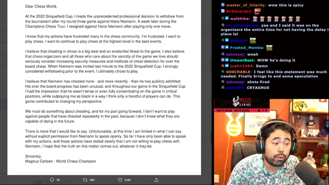 Magnus Carlsen - My statement regarding the last few weeks.
