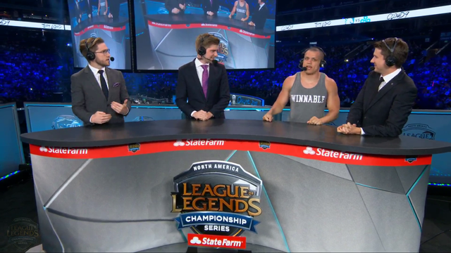 T1 plugs his merch during LCS