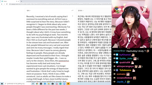 Hachubby on her overreactions