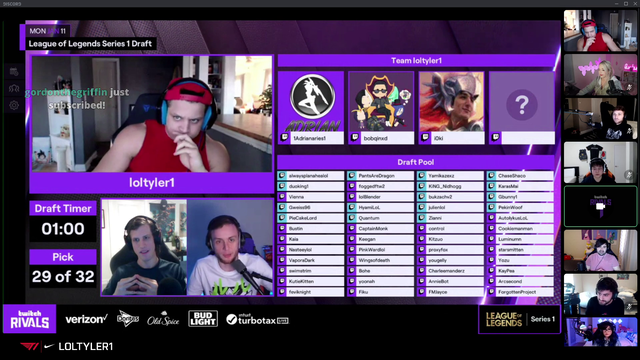 Tyler loses his first pick of TwitchRivals because they find out Adrian is a challenger level player as the draft is ALMOST done