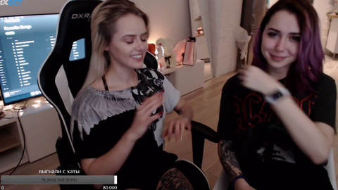Two hot russians make out on twitch