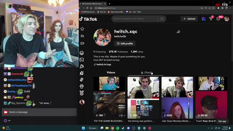 xQc's liked tiktoks