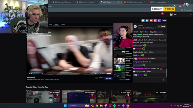 xQc on live sponsors
