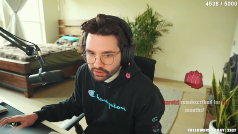 Cyr's epic reaction to being the 27th most watched stream on Twitch on 10/12/2021 at 5:11 PM CDT