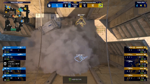 Professional Counterstrike players fail to notice each other for almost a minute
