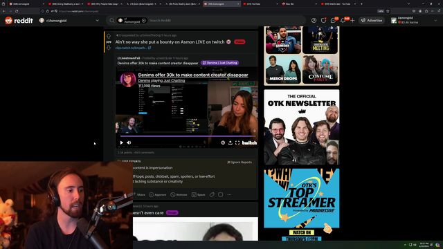 Asmongold on his $30k bounty