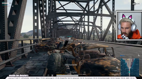 PewDiePie's Teamate gets killed, He says it with a hard R out of frustration.