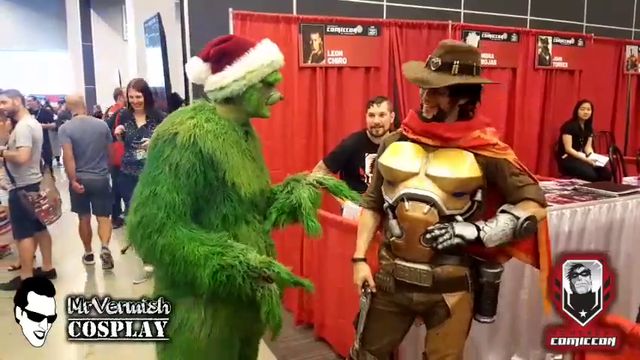 The Grinch and McCree Bonding at Comic con