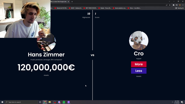 xQc reacts to Pokimane's net worth