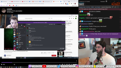 Hasan calls out streamers with gabling advertisements