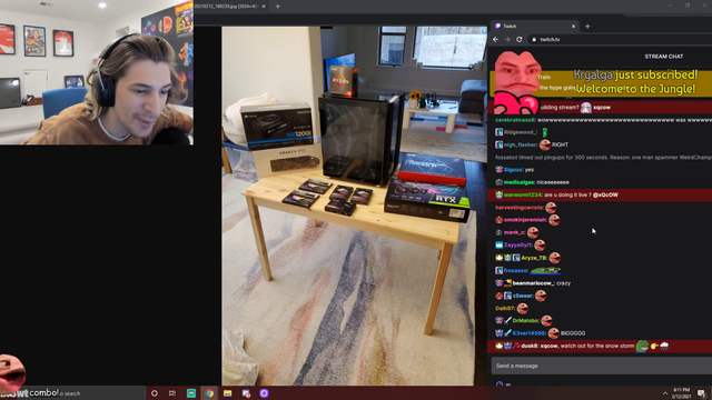 xQc shows off the new parts for his expensive PC that is being built soon
