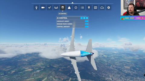 Sips turns on AI Control on Microsoft Flight Simulator