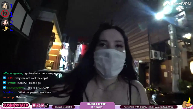 sushipotato gets attacked while fleeing from a creep and disconnects her stream.
