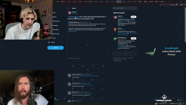 Asmongold response to Nadia for wanting him banned from Twitch
